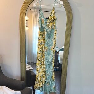 Floral Yellow and Green Dress